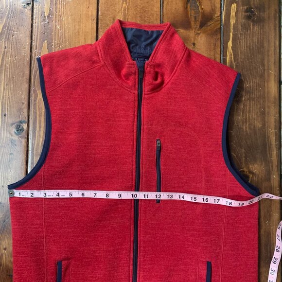 Johnnie-O Red Blue Men's Medium Full Zip Lined Preppy Golf Outdoor Vest EUC - Picture 11 of 12